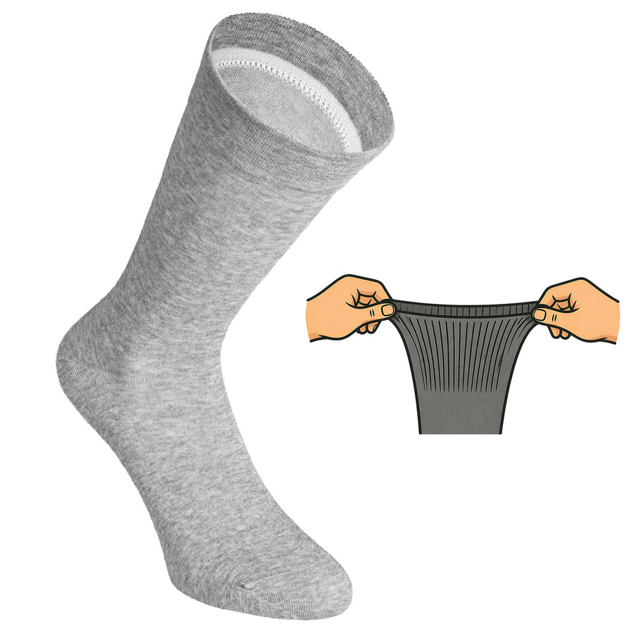 Herrensocken mit extra breitem Bündchen grau-mix - 5