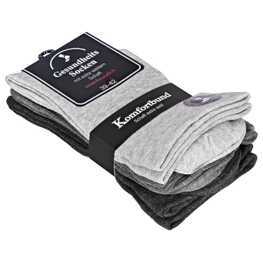 Herrensocken mit extra breitem Bündchen grau-mix - 3
