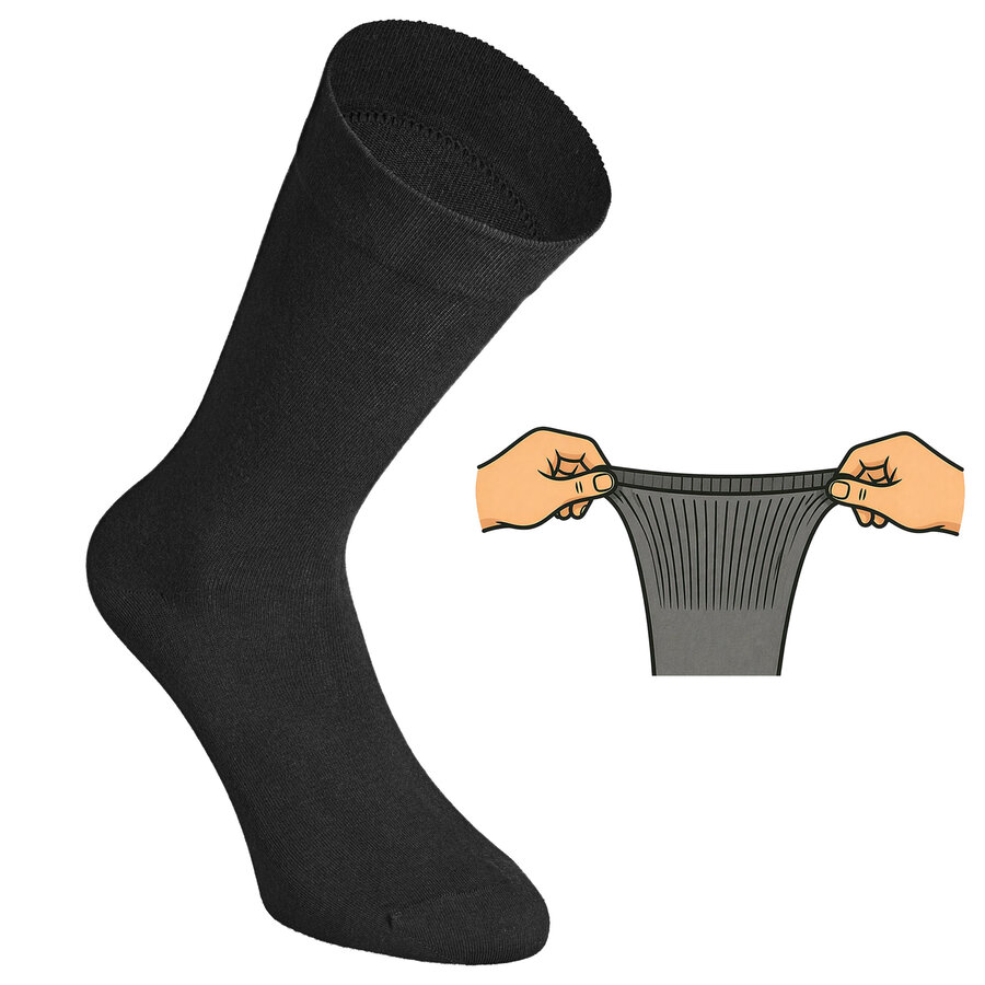 Herrensocken mit extra breitem Bündchen schwarz - 4