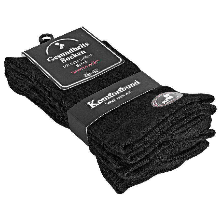 Herrensocken mit extra breitem Bündchen schwarz - 9