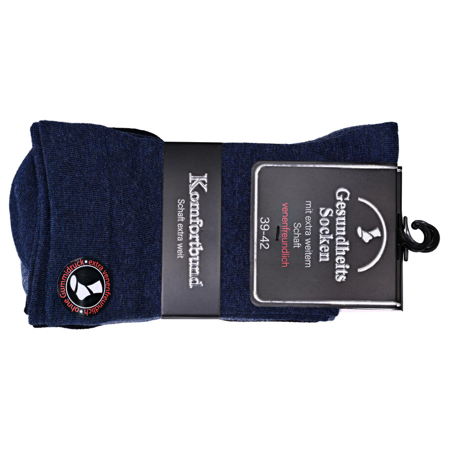 Herrensocken mit extra breitem Bündchen navy-blau-mix - 2