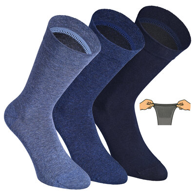 Extra breite Herrensocken navy-blau-mix