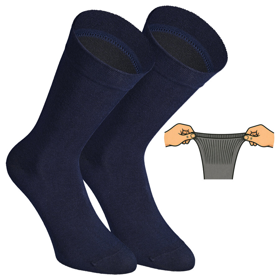 Herrensocken mit extra breitem Bündchen navy-blau-mix - 13