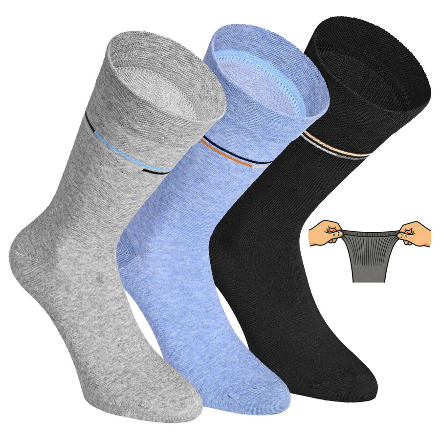 Extra breite Herrensocken Streifen mix