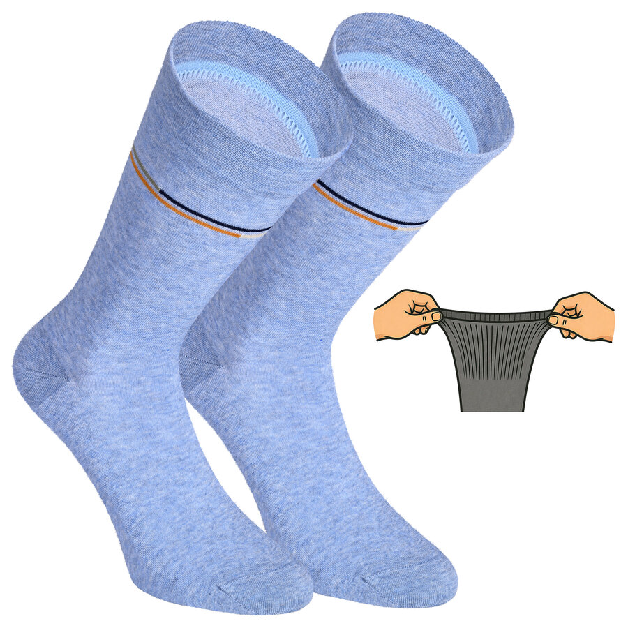 Herrensocken mit extra breitem Bündchen Streifen-Mix - 26