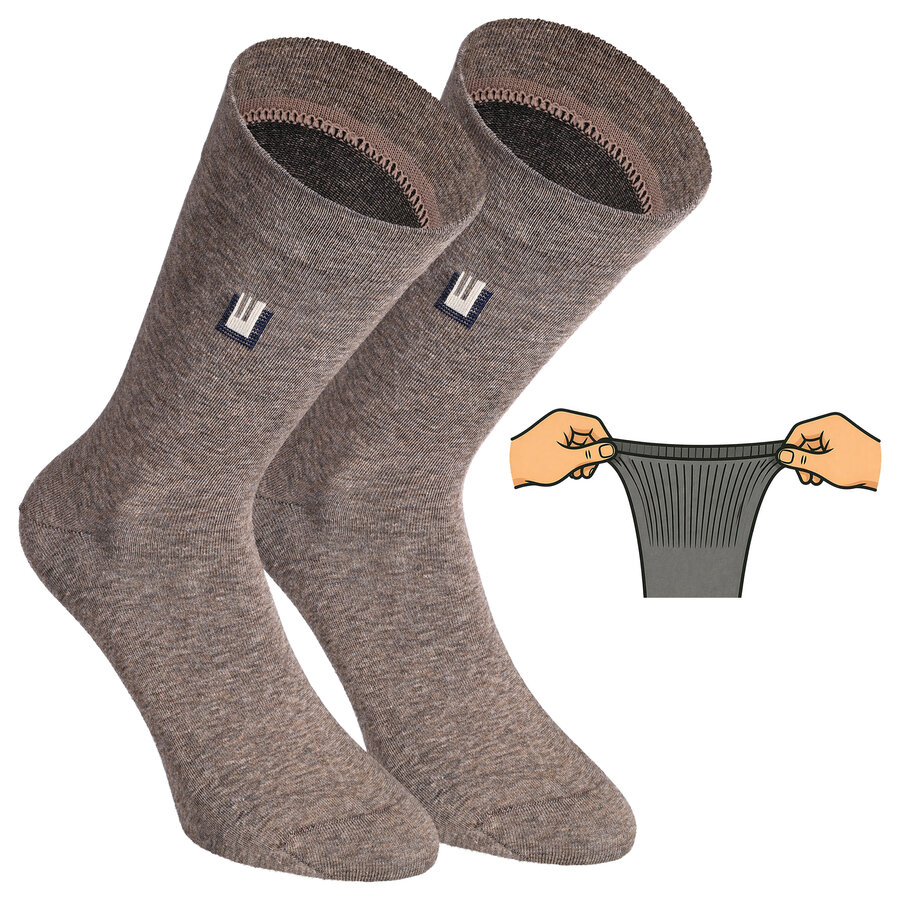 Herrensocken mit extra breitem Bündchen Seitenmuster - 26