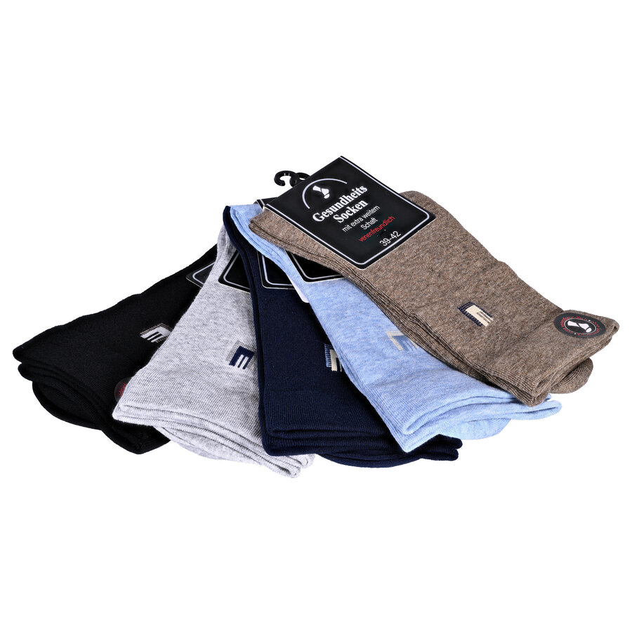 Herrensocken mit extra breitem Bündchen Seitenmuster - 15