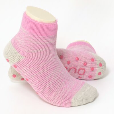 Kinder Kurz-Kuschelsocken ABS Antirutschnoppen camano rosa-offwhite