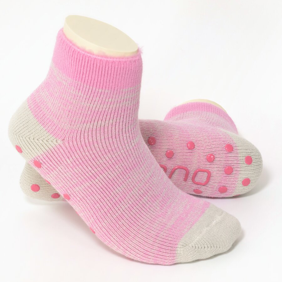 Kinder Kurz-Kuschelsocken ABS Antirutschnoppen camano rosa-offwhite