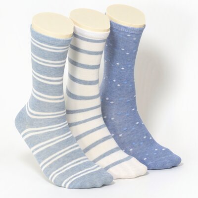 Damensocken Fun-Ringel blau-mix
