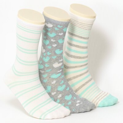 Damensocken Fun-Ringel grün-mix