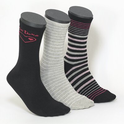 Damensocken Romantic-Ringel schwarz mix