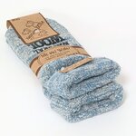 Kuschel-Wollsocken ABS-Noppen blau-melange - 12