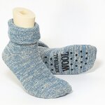 Kuschel-Wollsocken ABS-Noppen blau-melange - 1