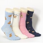Damensocken Bärchen Capybara Strick Stickerei - 1
