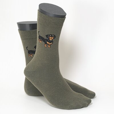 Herrensocken Jagdmotiv Dackel