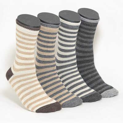 Alpaka Wollsocken Ringel-Look