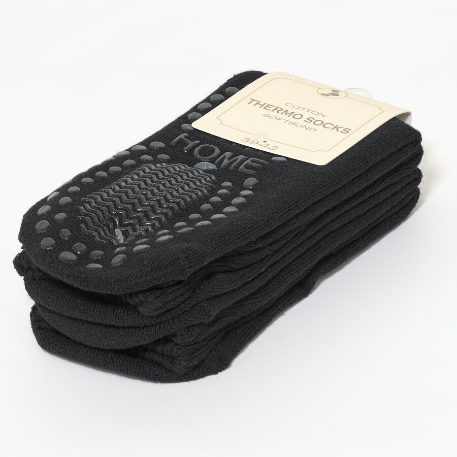 Herren Thermo-Noppensocken Softbund ohne Gummidruck schwarz - 2