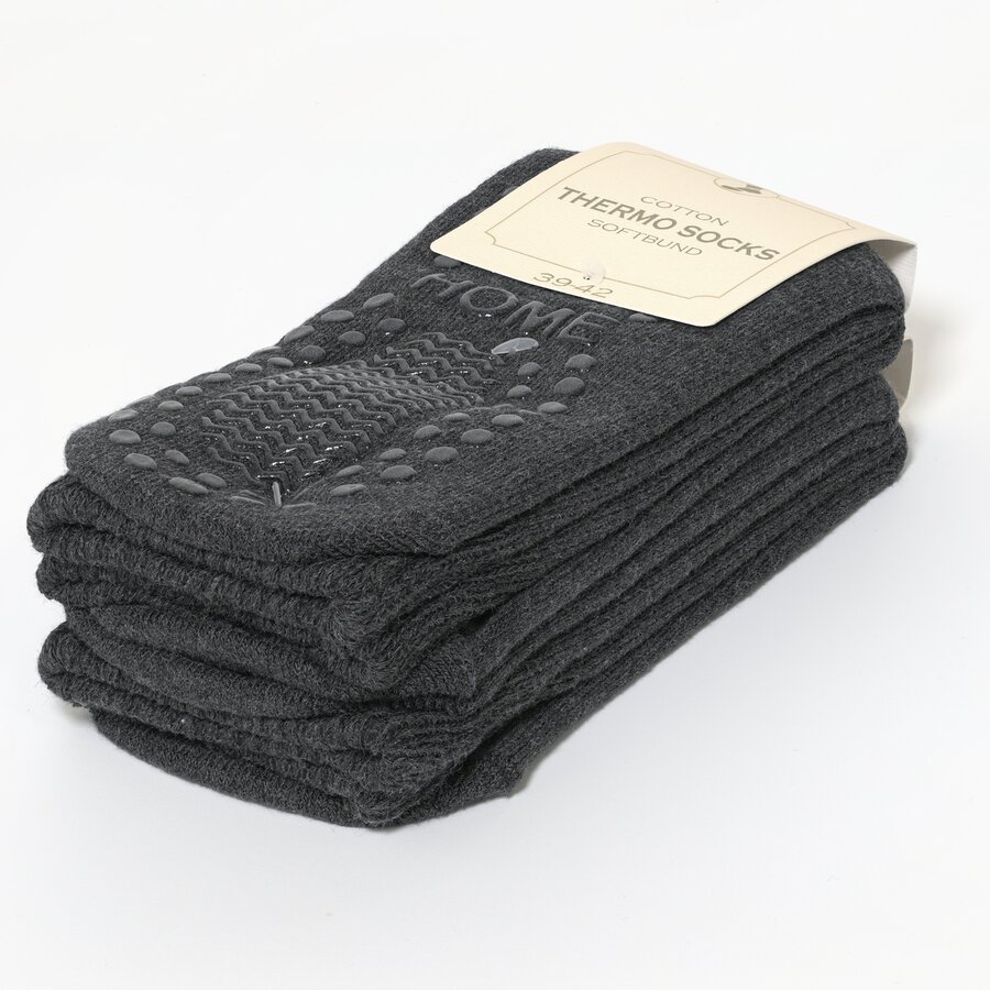 Herren Thermo-Noppensocken Softbund ohne Gummidruck anthrazit - 2