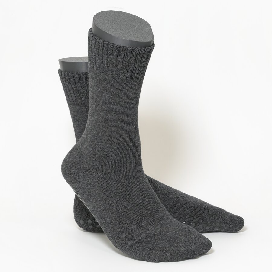 Herren Thermo-Noppensocken Softbund ohne Gummidruck anthrazit - 3