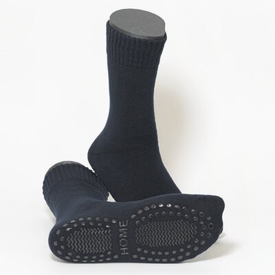 Herren Thermo-Noppensocken Softbund ohne Gummidruck marine-blau