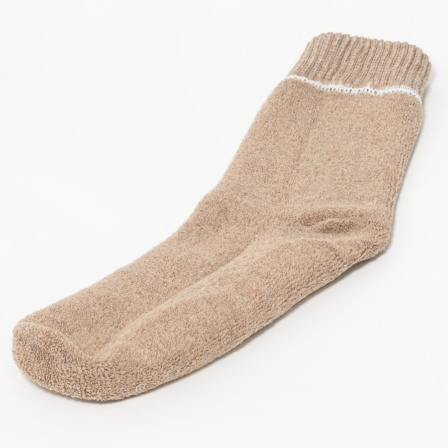 Thermo-Noppensocken Softbund ohne Gummidruck Herren beige-braun - 5