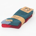 Kaschmir-Wollsocken rot-petrol-mix - 2