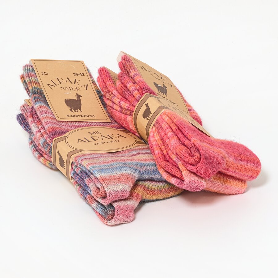 Bunte Alpaka-Wolle-Socken Farbwechselgarn-Design für Damen - 3
