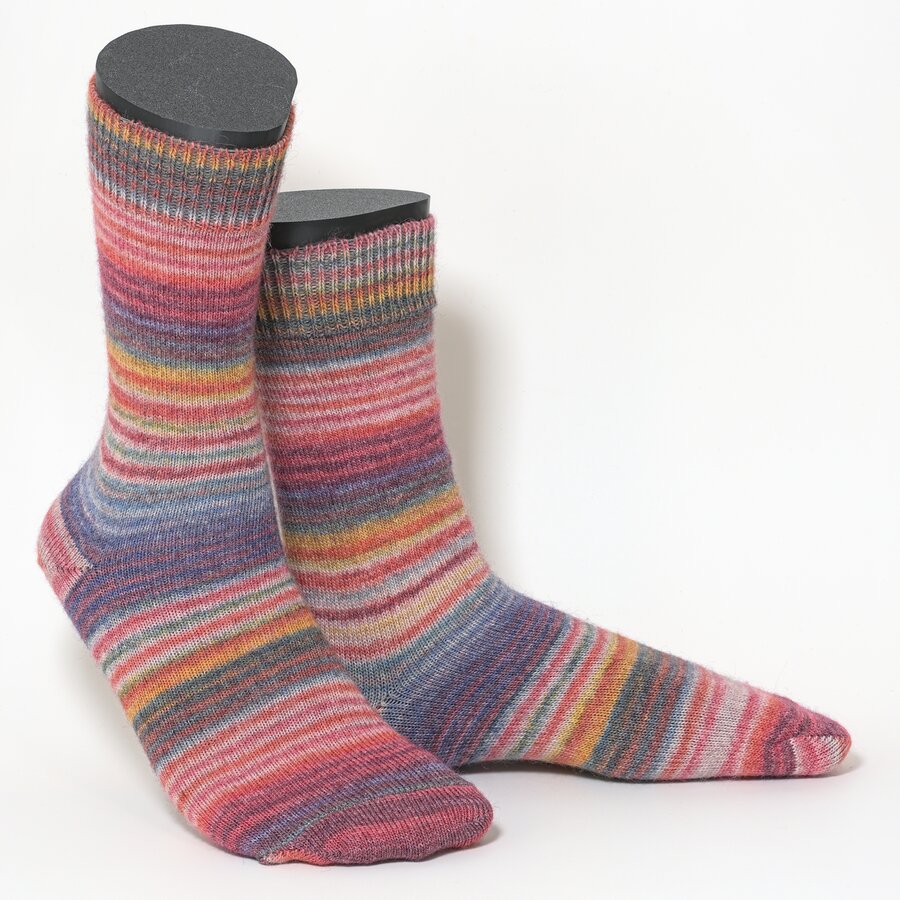 Bunte Alpaka-Wolle-Socken Farbwechselgarn-Design für Damen - 2