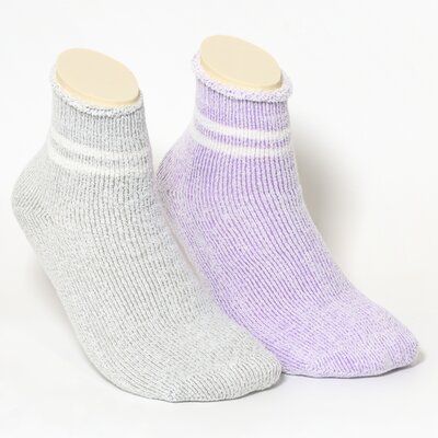 Damensocken Kuschelweich flieder-grau-melange-mix