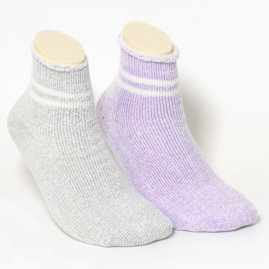 Damensocken Kuschelweich flieder-grau-melange-mix - 1
