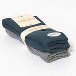 Damensocken Thermo Softbündchen dunkelpetrol-grau-melange-mix - 2