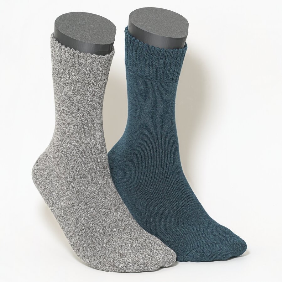 Damensocken Thermo Softbündchen dunkelpetrol-grau-melange-mix - 1