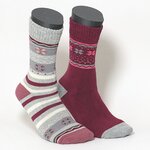 Thermo Damensocken Soft-Bündchen bordeaux-grau-mix