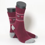 Thermo Damensocken Soft-Bündchen bordeaux-grau-mix - 2