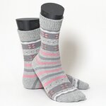 Thermo Damensocken Soft-Bündchen rosa-grau-beige-mix - 3