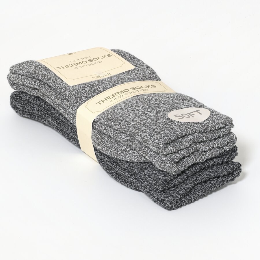 Damensocken Thermo Softbündchen grau-melange-mix - 2