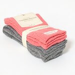 Damensocken Thermo Softbündchen koralle-grau-melange-mix - 2
