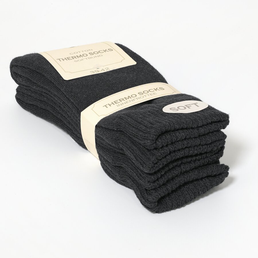 Thermo Herrensocken mit Softrand schwarz-melange - 2