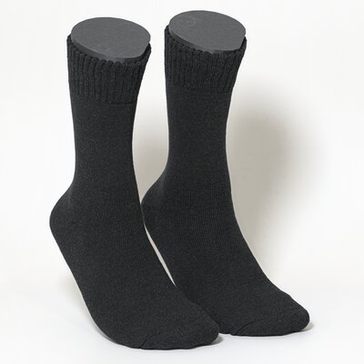 Thermo Herrensocken mit Softrand schwarz-melange
