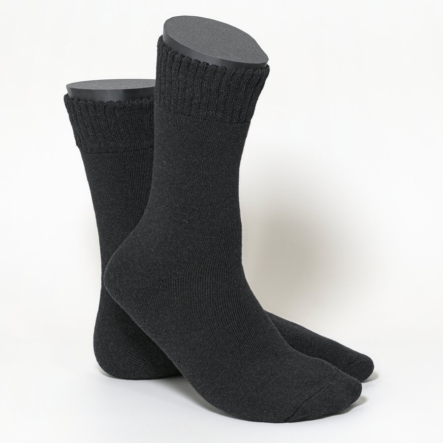 Thermo Herrensocken mit Softrand schwarz-melange - 3