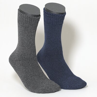 Thermo Herrensocken mit Softrand blau-grau-melange-mix