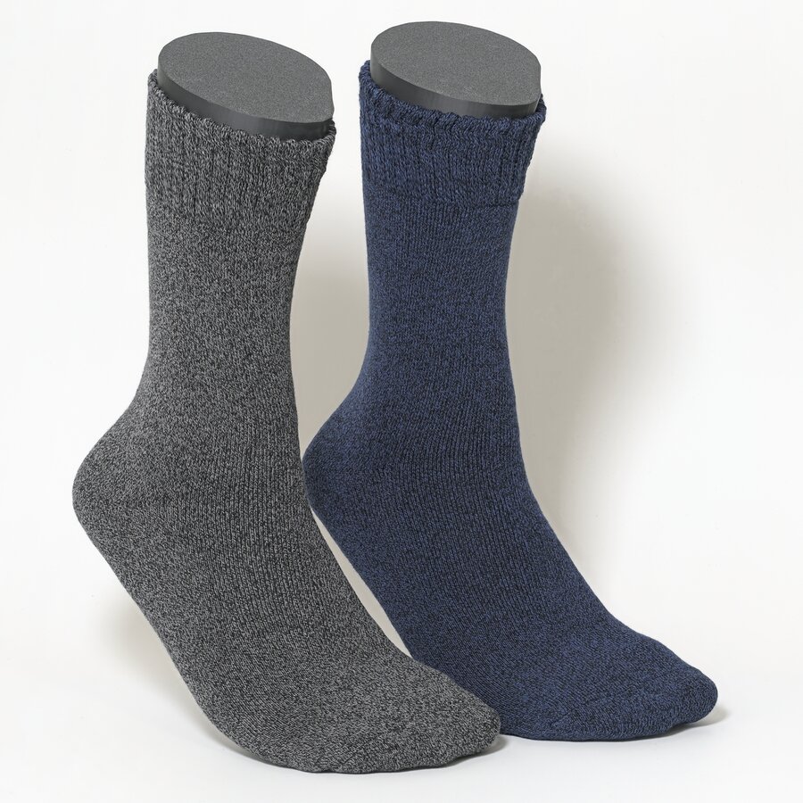 Thermo Herrensocken mit Softrand blau-grau-melange-mix - 1