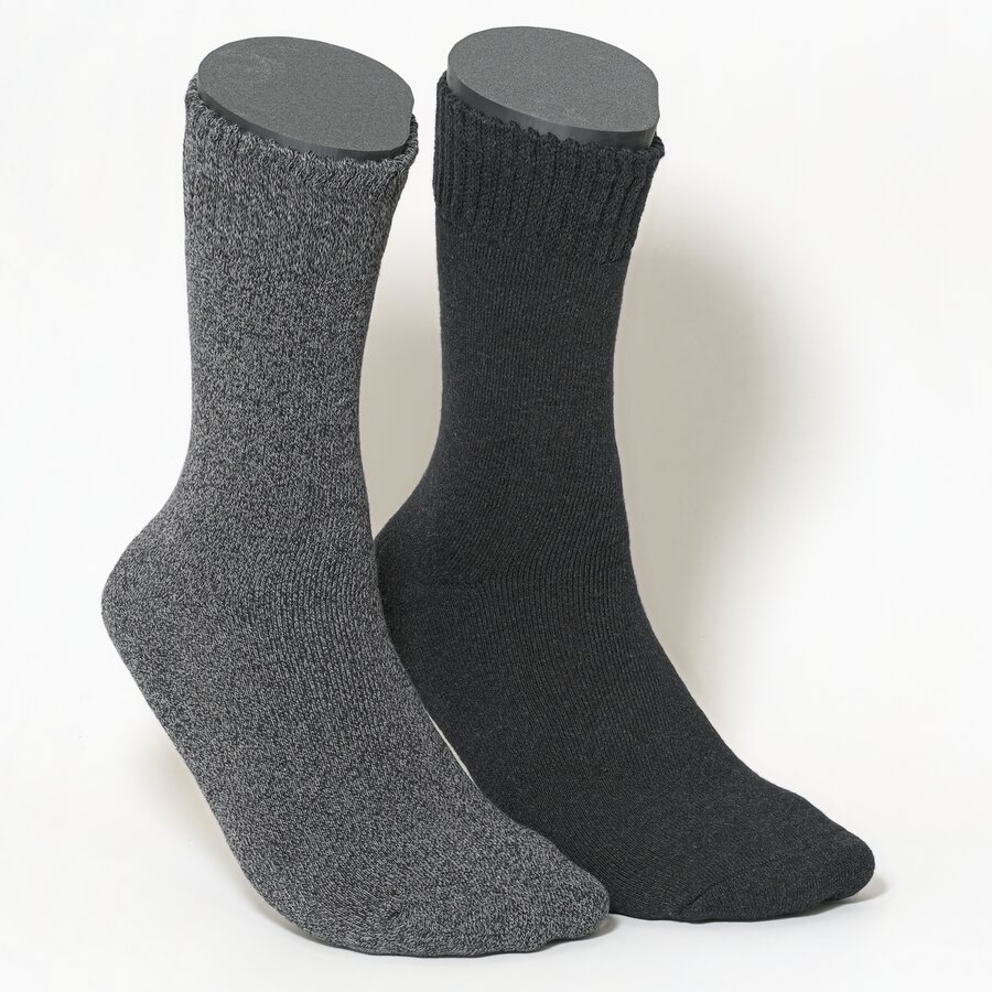 Thermo Herrensocken mit Softrand schwarz-dunkelgrau-melange-mix - 1