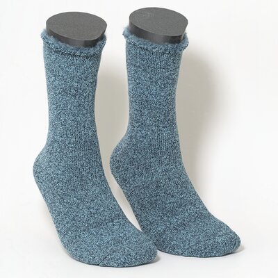 Mega Thermosocken innen plüschig blau-melange