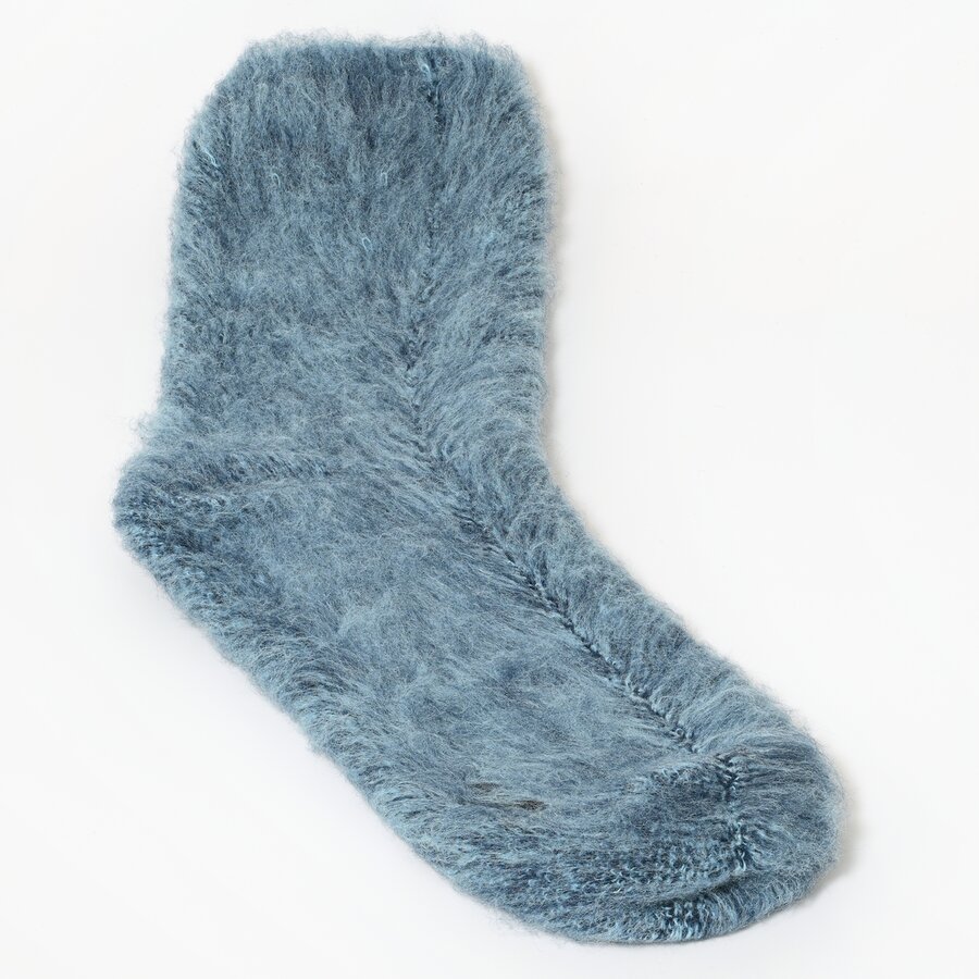 Mega Thermosocken innen plüschig blau-melange - 4