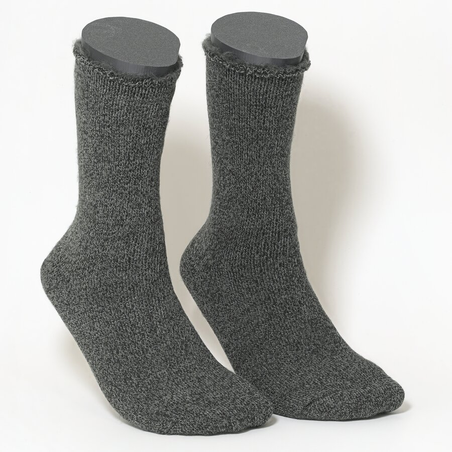 Mega Thermosocken innen plüschig anthrazit-melange - 1
