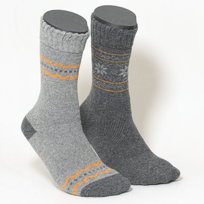 Warme Herren-Wollsocken mit Soft-Bündchen grau-mix