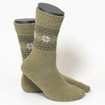 Warme Herren-Wollsocken mit Soft-Bündchen oliv-braun-mix - 3