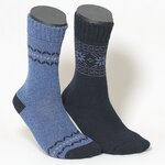 Warme Herren-Wollsocken mit Soft-Bündchen blau-mix
